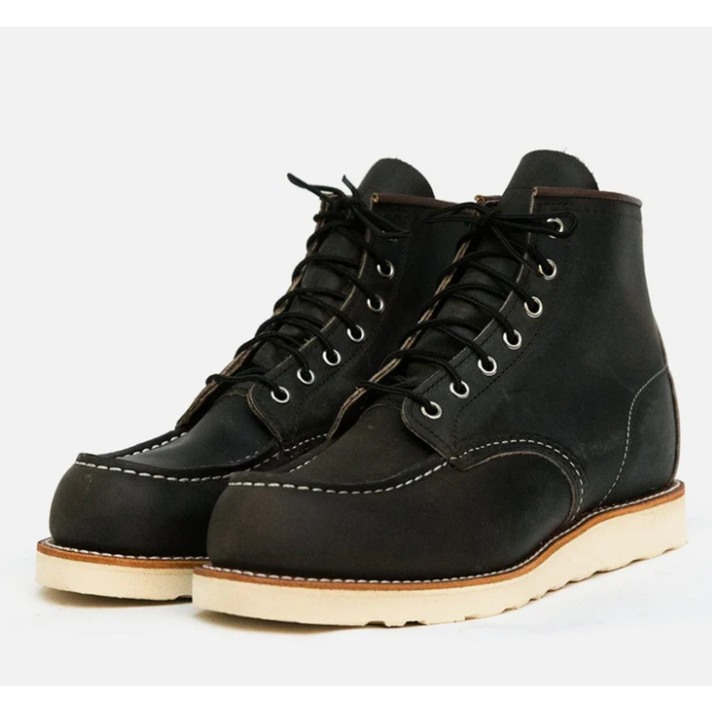 Red Wings Shoes 8890 6" Classic Moc Toe Charcoal Rough and Tough size US 9.5